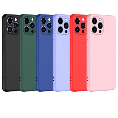 Flytende silikon telefondeksel for iPhone 11 12 13 mini 14 15 Pro Max 15 Plus Kamerabeskyttelse Myke deksler