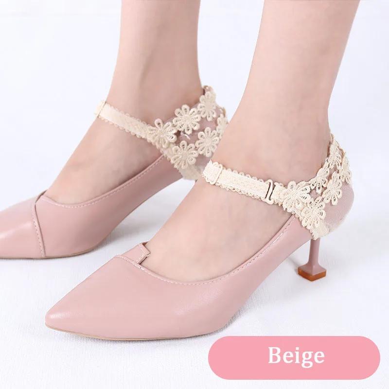 1Pair Lace Women Shoelaces for Heels Ankle Shoes Belt Holding Bundle Shoelace Anti-drop Elastic Laces Shoe Accessories