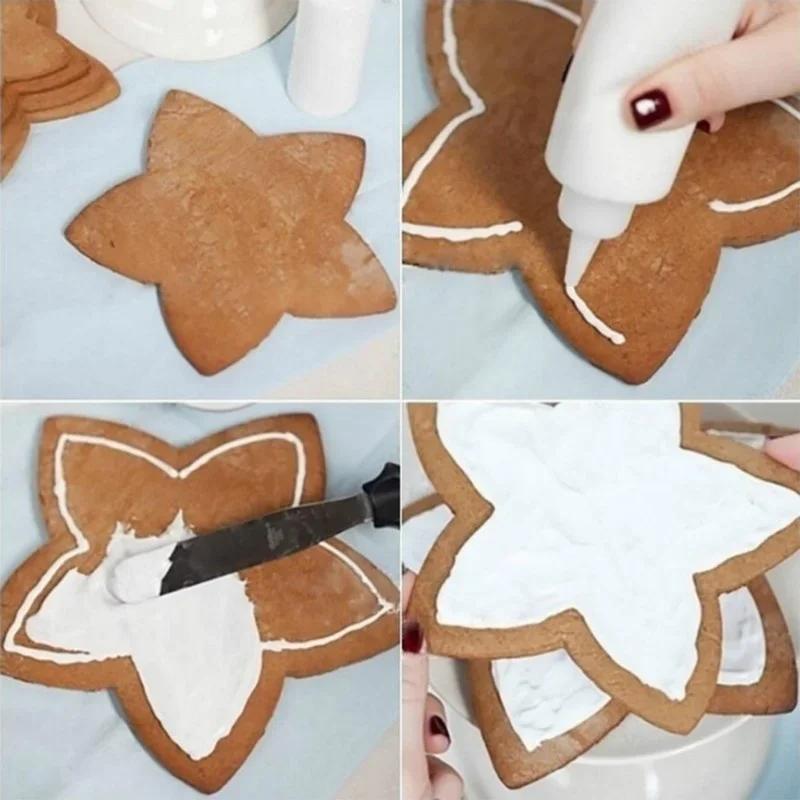 6Pcs/Set 3D DIY Pentagram Christmas Tree Cookies Cake Cutter Mold Set Baking Tool for Christmas Day Cookie Cutter Set