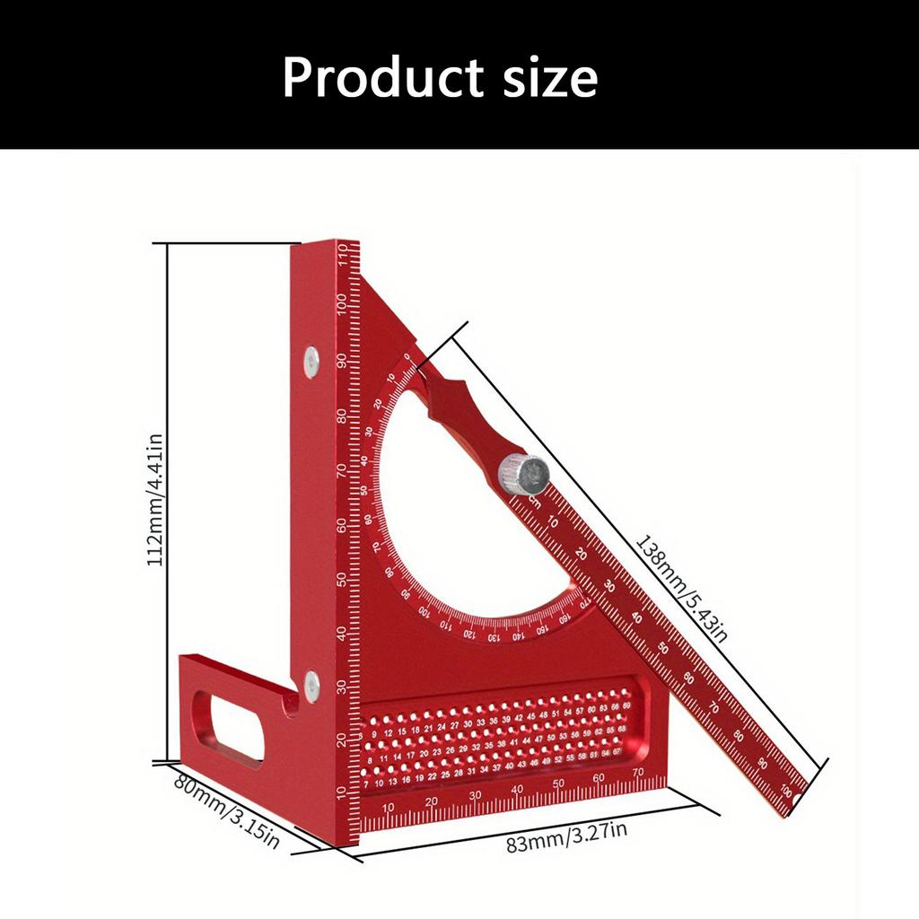 Multifunctional Adjustable Carpentry Square Protractor Tool For Accurate Woodworking Marking And Layout Tasks