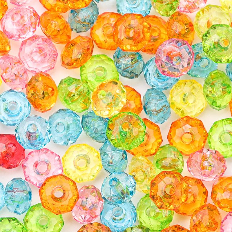 Acrylic Candy Color Faceted Beads: Transparent Square and Rhombus DIY Beading Materials