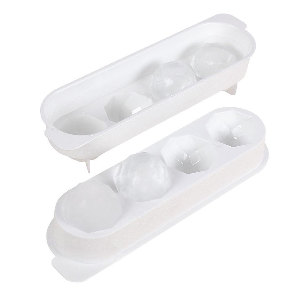 Plastic Diamond Ice Cube Mold Large Whiskey Ice Ball Chocolate Mold With Lid white#0