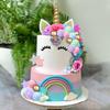 38 PCS Unicorn Cake Topper, Unicorn Flower Cake Happy Birthday Decorations for Boys Girls Birthday Party Baby Shower Supplies