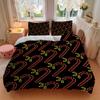 3Pcs Candy Cane Pattern Printed Bedding Set, Breathable And Soft, Machine Washable, Christmas Gift, Suitable for Bedroom Decoration, 15142