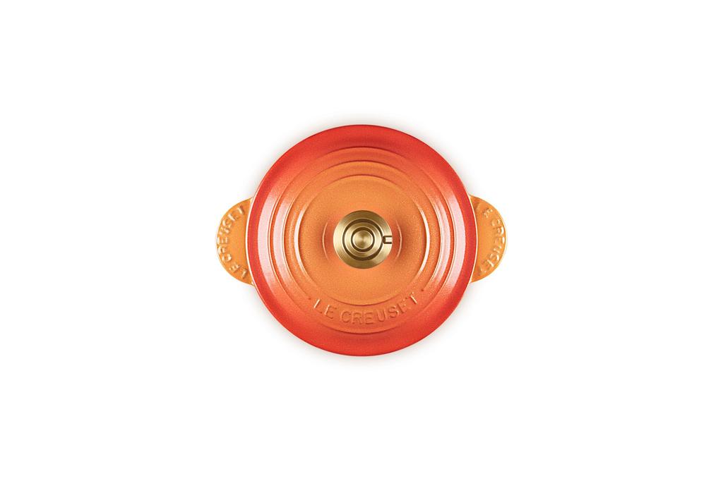 Le Creuset Cocotte Every 18 Cast Iron Enameled Pot Flame Crucible Light Gold Knob Gas IH Oven Compatible