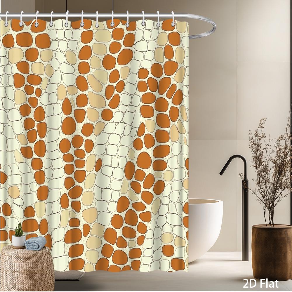 

Giraffe Print 2D Flat Shower Curtain – Animal Theme Bathroom Decor, Beige Orange Pattern, 59X70.8In & 70.8X70.8In Sizes W60H190(CM)-1 Pcs