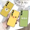 Kawaii Face Phone Case For Samsung Galaxy A73,A72,A71,A70,A53,A52,A51,Soft Silicone Black Cover