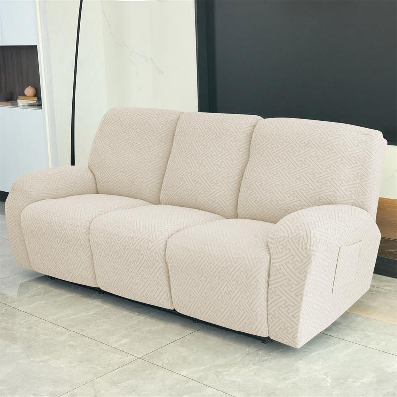 

3 Seater Recliner Sofa Cover Jacquard Stretch Reclining Chair Covers Relax Armchair Slipcover for Living Room funda de sillón