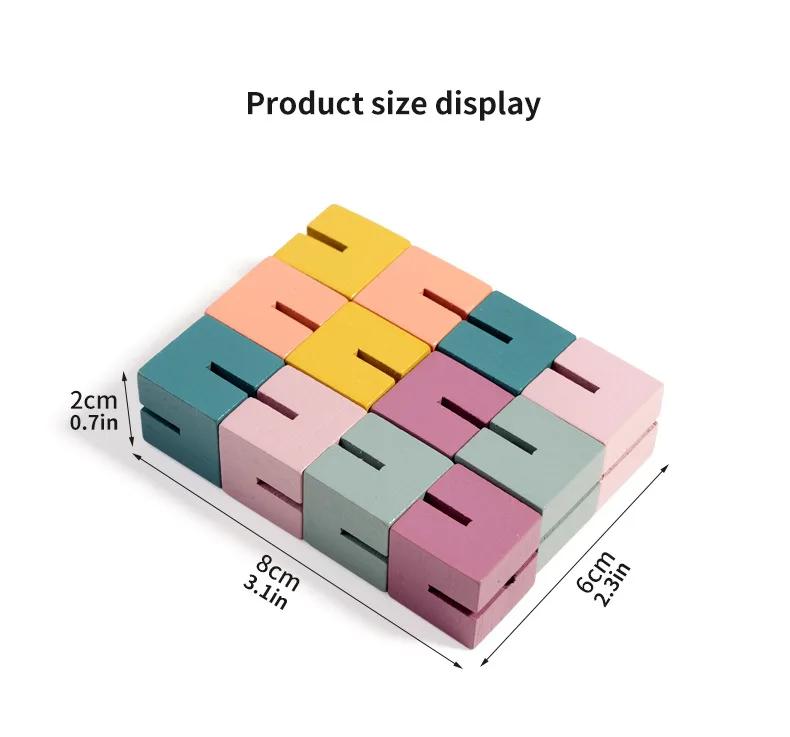 Wooden 3D Building Blocks Montessori Brain Development Spatial Reasoning Education Puzzle Game Children Wooden Toys Gifts