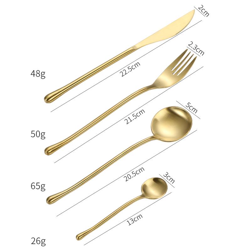 4 ks Matné leštěné 18/10 nerezové příbory Příbory Sada příborů Svatební nádobí Nůž Lžíce Vidlička Sada příborů