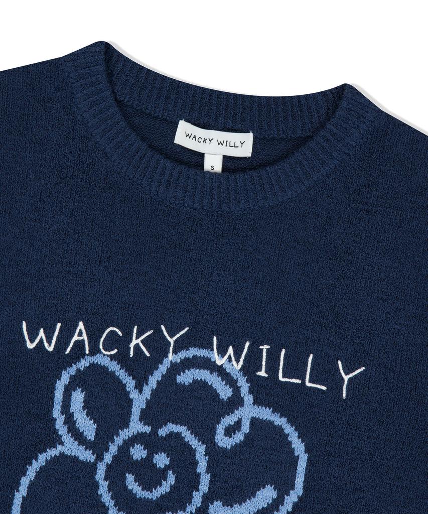 WACKY WILLY Women'S Lily Graphic Short Sleeve Knit Dark Navy