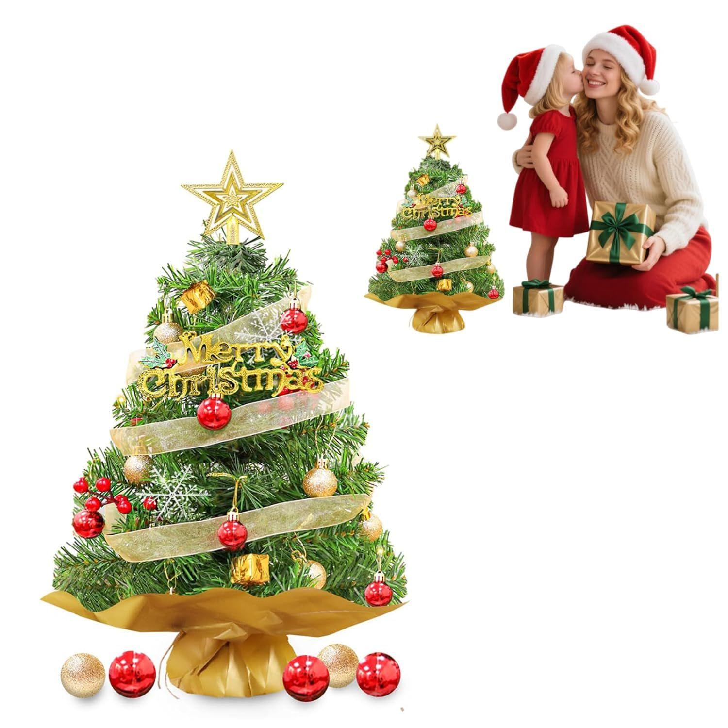 

60 CM Christmas Tree for Home Decor with Full Set Decorative Items, Premium Mini Xmas Trees for Christmas
