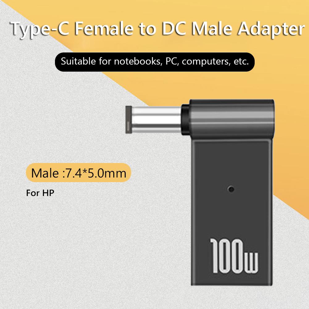 PD 100W PC Power Charger Supply Adapter Connector Female Type-C To DC Male Jack Plug Converter For Dell/HP/ASUS Laptops