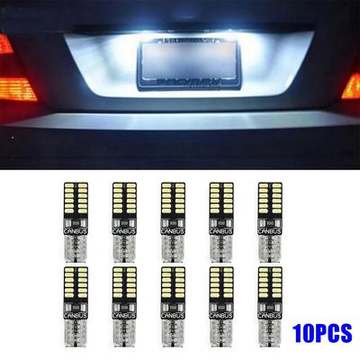 10pcs 194 W5W T10-3014-24SMD LED Canbus Error Car License Plate Lights Car Light Bulbs Interior Reading Lights