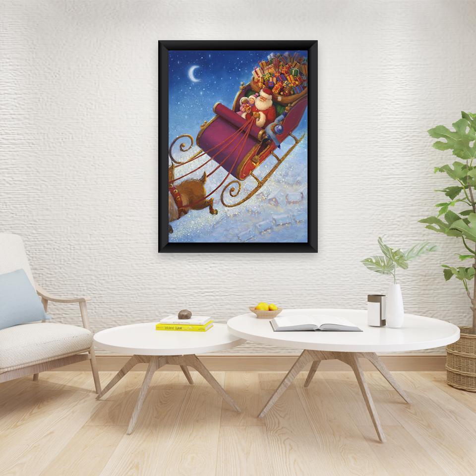 5d DIY Diamond Painting Santa Claus Cross Stitch Needlework Full Round Drill Christmas Gift Home Decor Rhinestones Wall Art