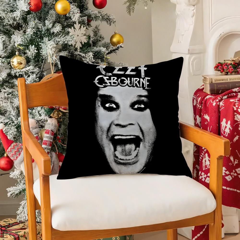 Cool O-ozzy O-osbourne Pillow Case Silky Short Plush with Invisible Zipper Dustproof Sofa Cushion Cover for Home Decor