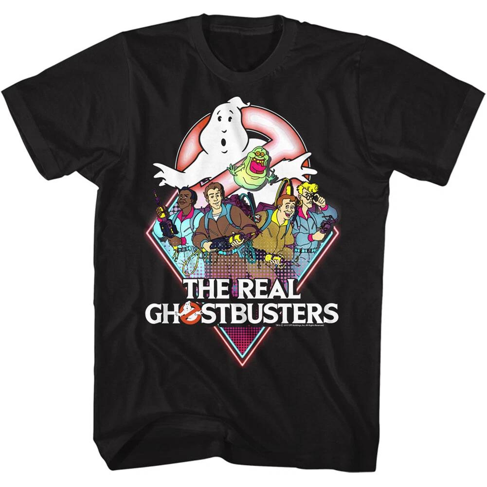 

The Real Ghost Busters Movie Full Color Cast & Movie Logo Men s T Shirt 3XL