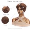 Krátké hnědé paruky pro bílé ženy Hnědé paruky Pixie střih s blond melírem Přirozeně vypadající syntetické vlasy Krátká paruka pro ženy