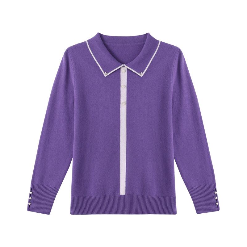 2023 All-Wool Knitwear: Elegant Autumn/Winter Sweater for Middle-Aged To Elderly Women