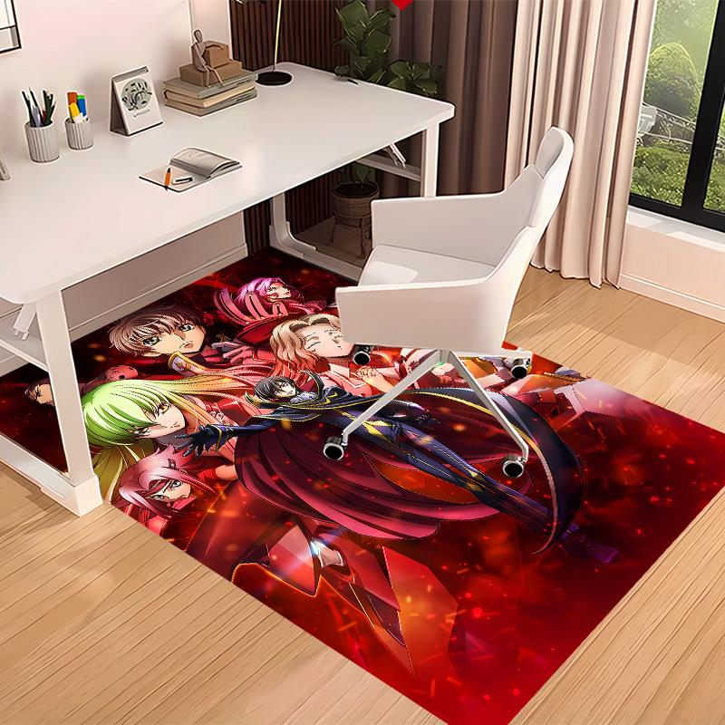 Anime Code Geass Printed Absorbent Washable Carpet,Non-Slip Bathroom Mats,Kitchen Rugs,Living Room Entrance,Camping Picnic Rugs