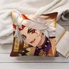 Arataki Itto Genshin Impact Cute Cushion Cover Silky Short Plush Invisible Zipper Dustproof Sofa Pillow Case For Home Decor