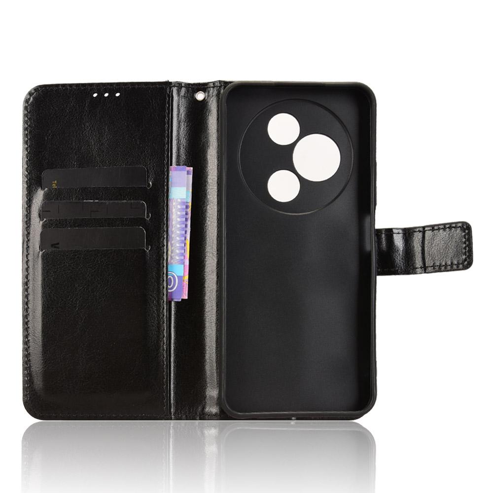 For TCL 605 4G/60 SE Case Crazy Horse Texture PU Leather Phone Wallet Cover with Wrist Strap