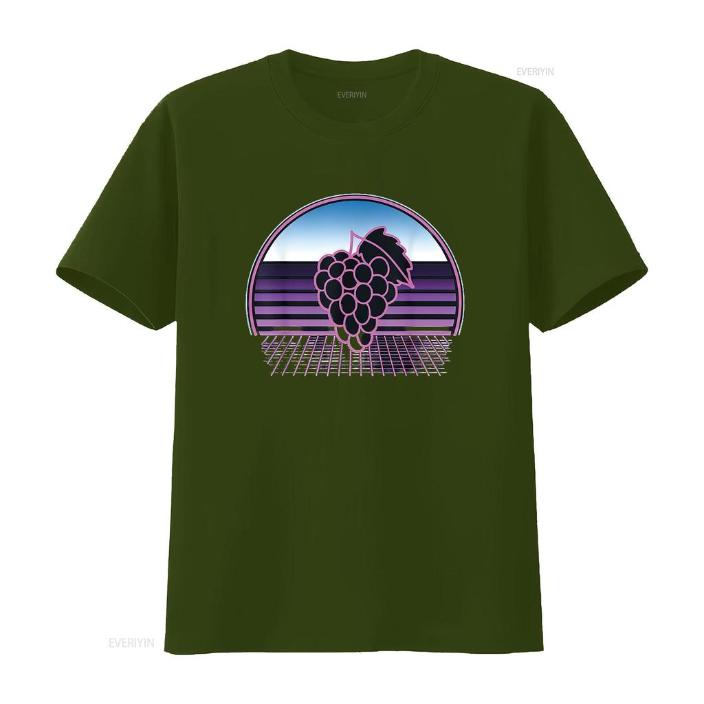 Womens Grape Vines Retro 80S Vaporwave Aesthetic Winery T Shirt Black X Large vintage Washed Comfortable designer clothes