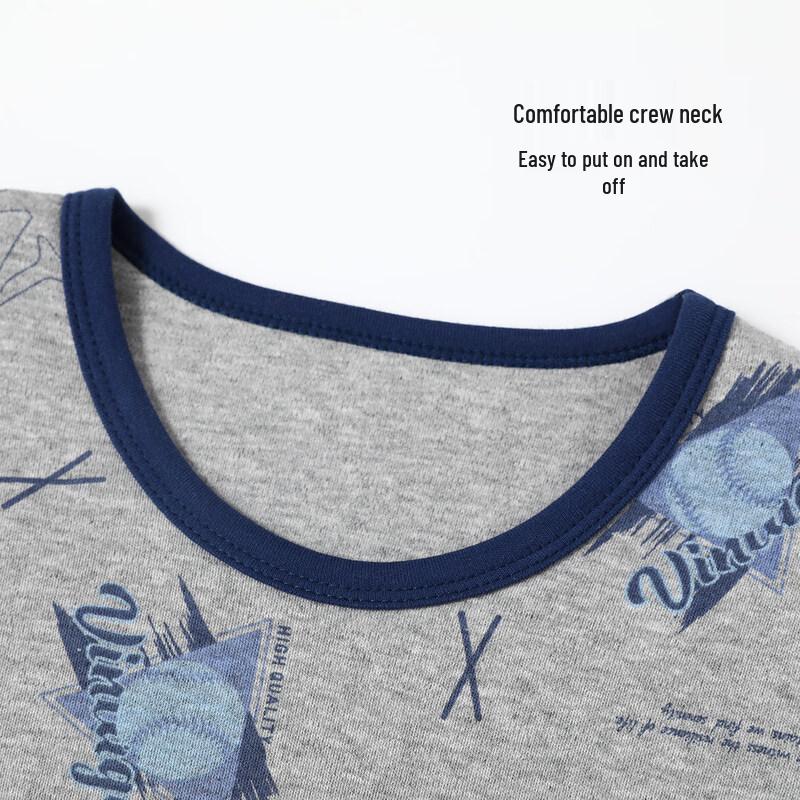 Yiershuang Boys' Pure Cotton Thermal Underwear & Pajama Set