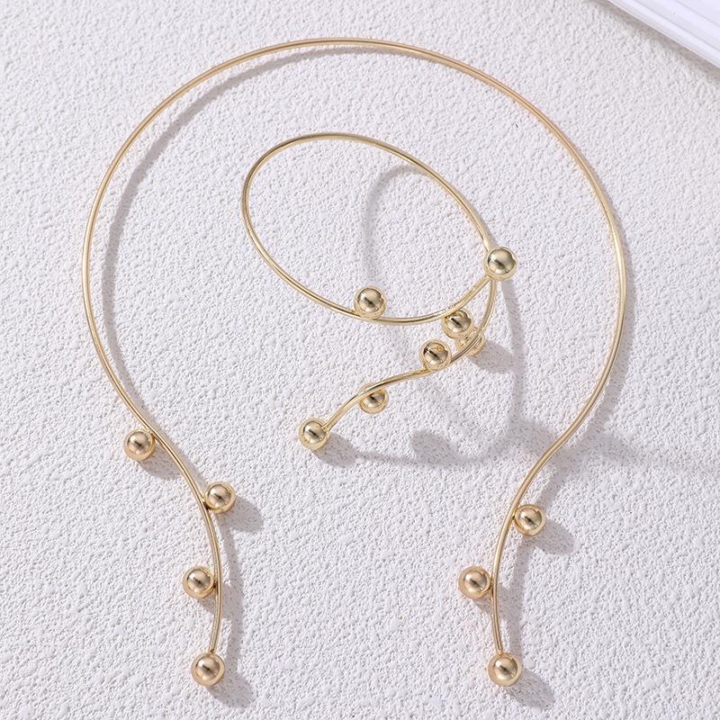 

1 комплект Модное геометрическое ожерелье-браслет для женщин и девушек, универсальное винтажное ожерелье-браслет, ювелирные аксессуары, подарки