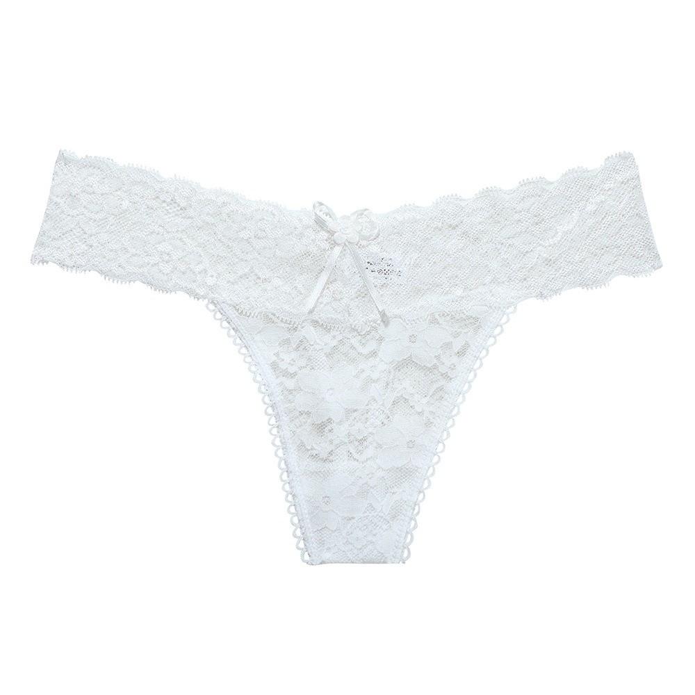 Sheer Women Lace Flower Briefs Mid Waist Floral Underpants Fashion Lace Thong Panties Underwear