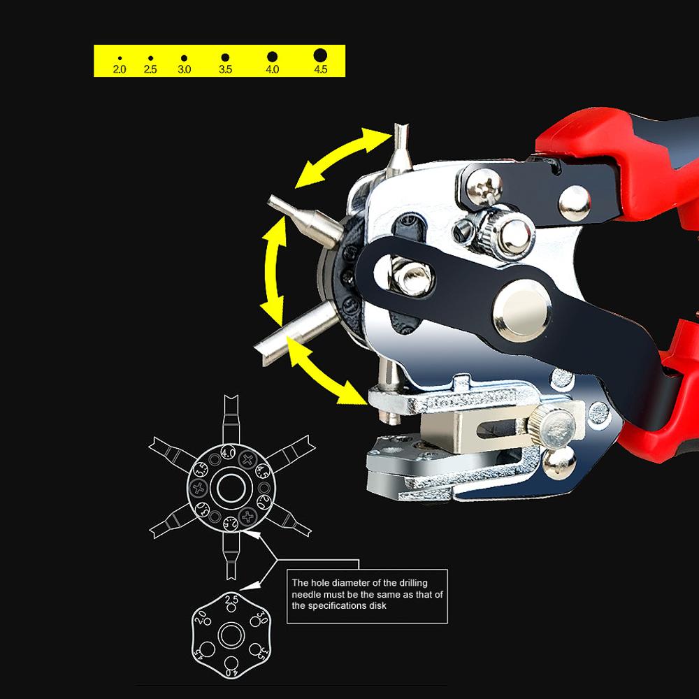 Multifunctional Hole Punch Eyelet Puncher Leathercraft Leather Belt Watchband Belt Round Hole Punch Plier Plastics Iron