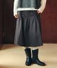 COMONINOZ W Soft Wrinkle Skirt [Deep Gray]