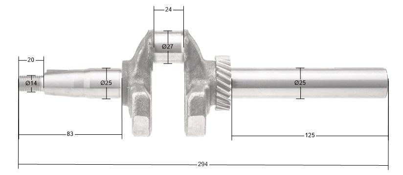 Wał Korbowy Rato Silnik Rv225 25.4 Mm 13300-Z390910-0000