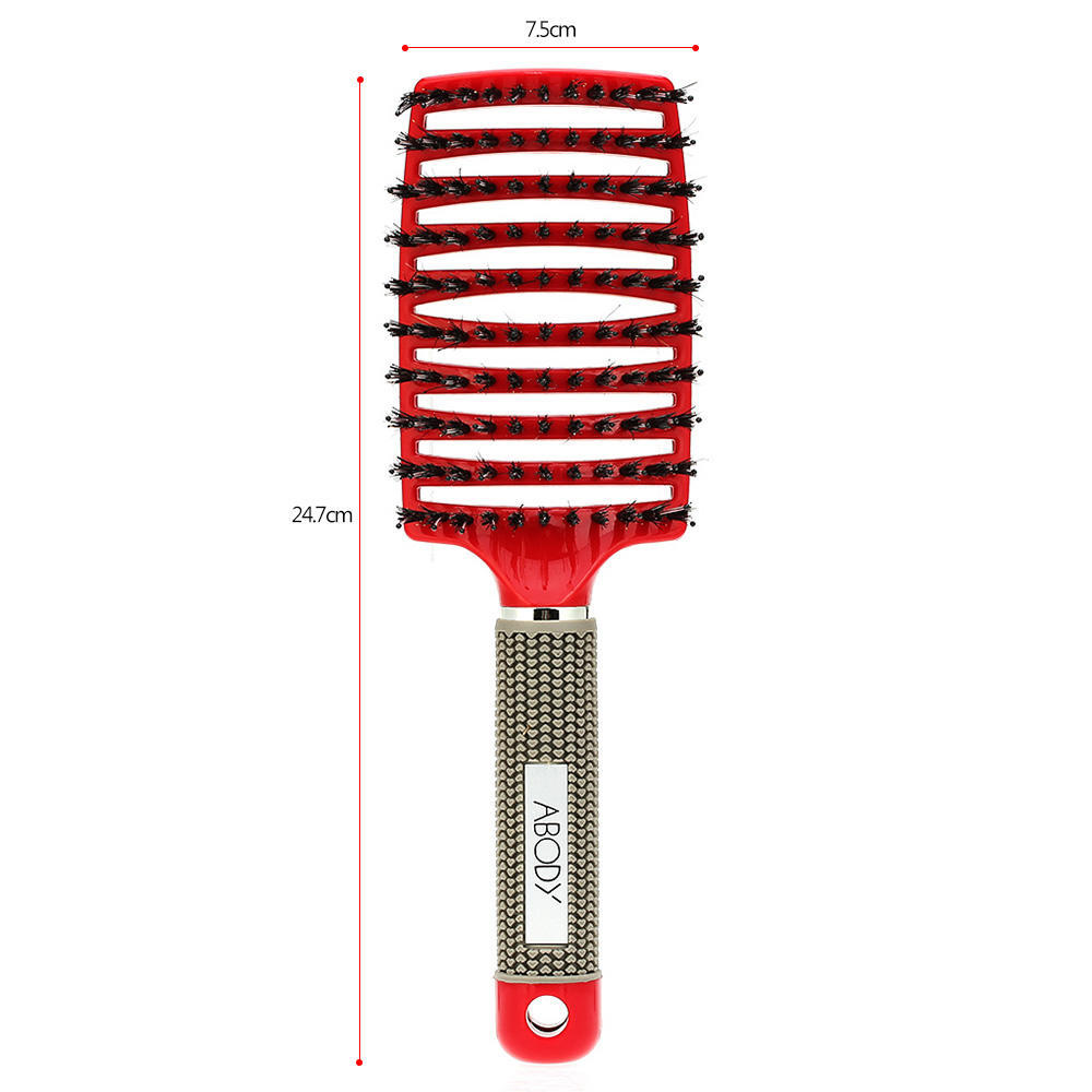 Abody Bristle Nylon Detangle Hårbørste Hårkam Kvinner Hår Hodebunnsmassasje Kam Vått/tørt hårbørste
