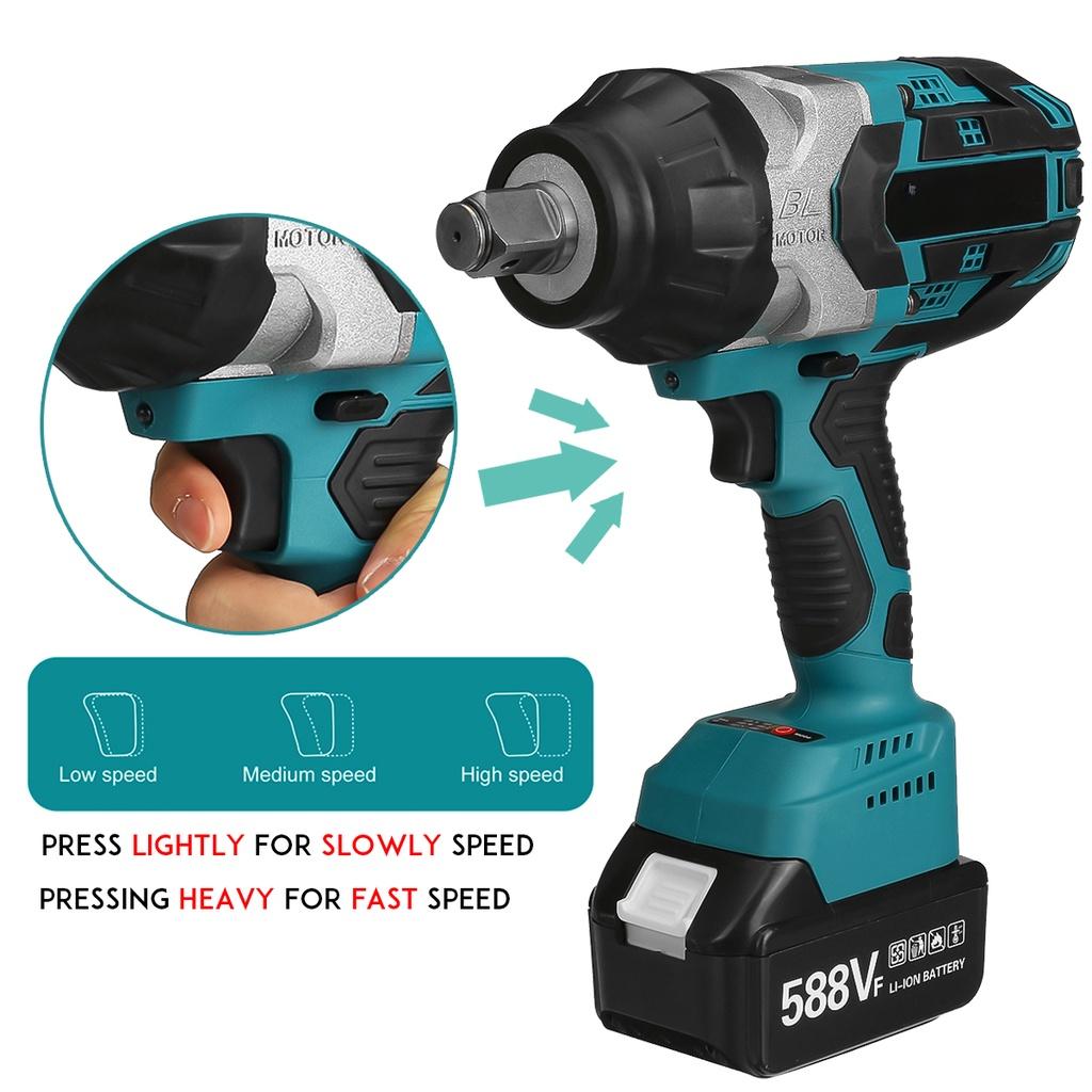 Klucz udarowy elektryczny bezszczotkowy 588VF 3/4 cala o wysokim momencie obrotowym 2100N.M Narzędzie do naprawy samochodów ciężarowych i samochodów osobowych dla akumulatora 18V