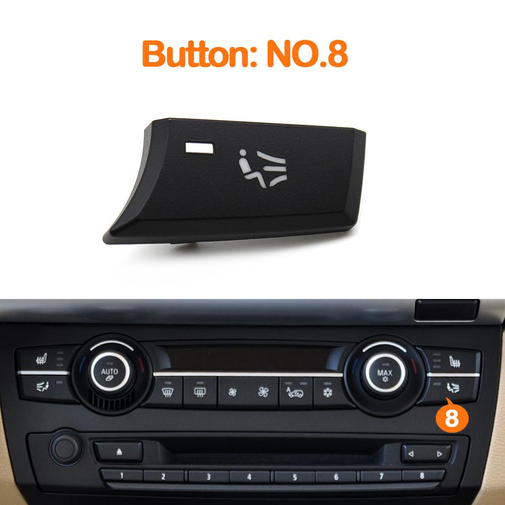 Car Dashboard Air Conditioning Ac Ventilative Circulation Adjust Switch Fan Button Keys Cover Cap for BMW X5 E70 X6 E71 E72