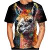 Alpaca Children's T-shirt with Interesting Animal Patterns Casual Loose Personalized Round Neck Short Sleeved Shirt