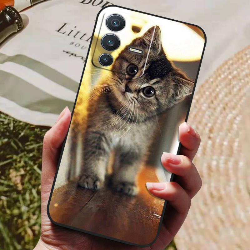 Für vivo V23 5G Hülle V2130 Weiche TPU Silikon Handyhülle Für vivo V23 5G Hüllen Schwarzer Bumper V 23 Funda für vivoV23 Coque Shell