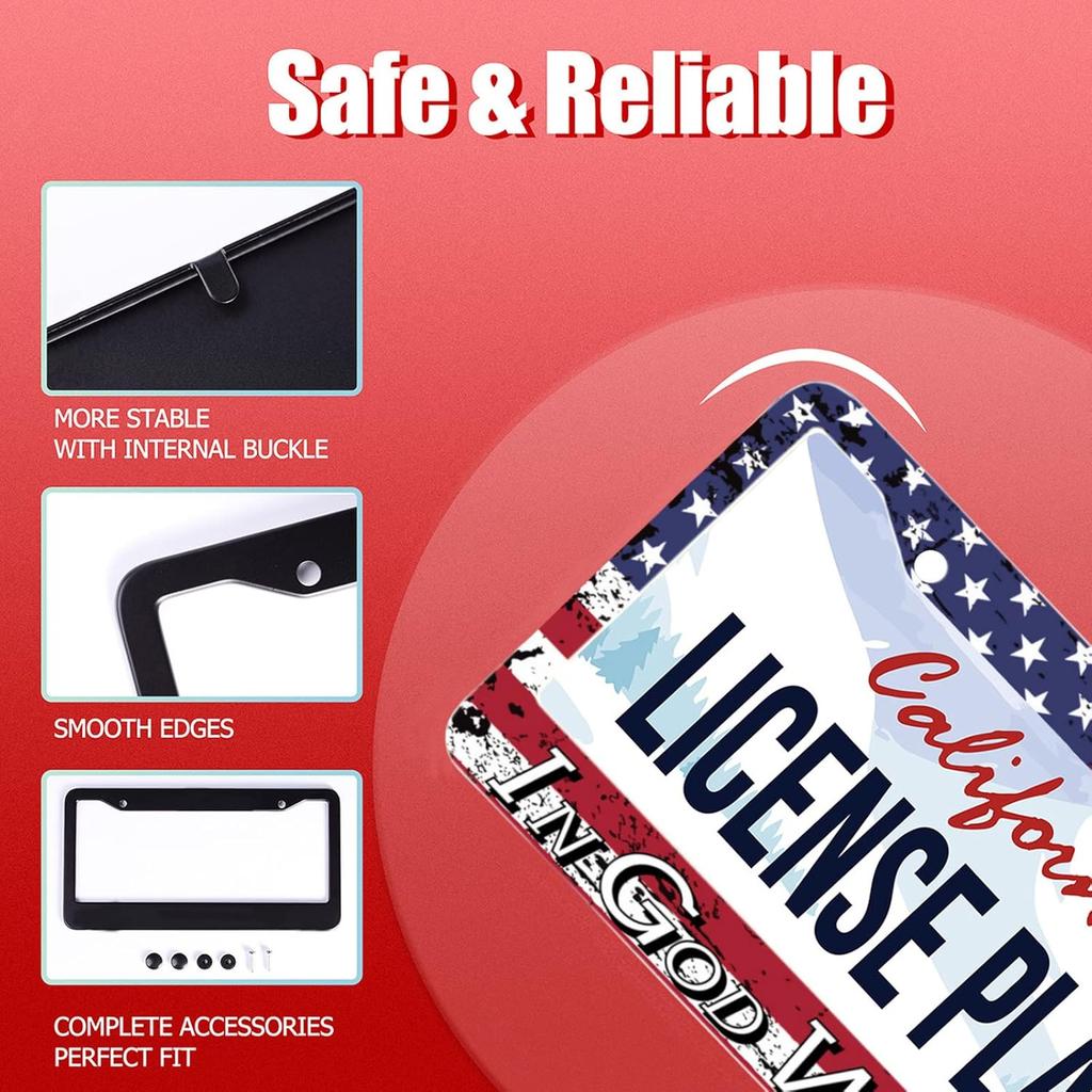 Personalise In God We Trust Christian License Plate Frames Car Universal Accessories Stainless Steel License Plate Cars Decor Screw Caps Fits