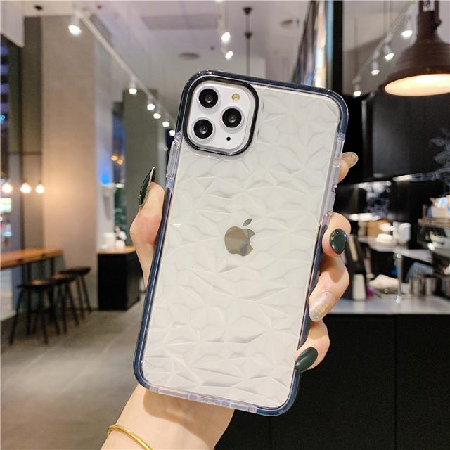 

Силиконовый чехол для телефона с 3D ромбовидным узором для iPhone 13 12 Mini 11 Pro XR XS Max 6S 7 8 Plus SE2, мягкий прозрачный противоударный чехол For iPhone 13 Mini