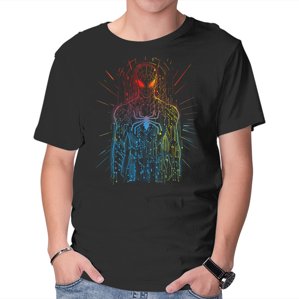 Unisex Crew Neck T-Shirt Spider Board Graphic Short Sleeve Casual Tee XXL