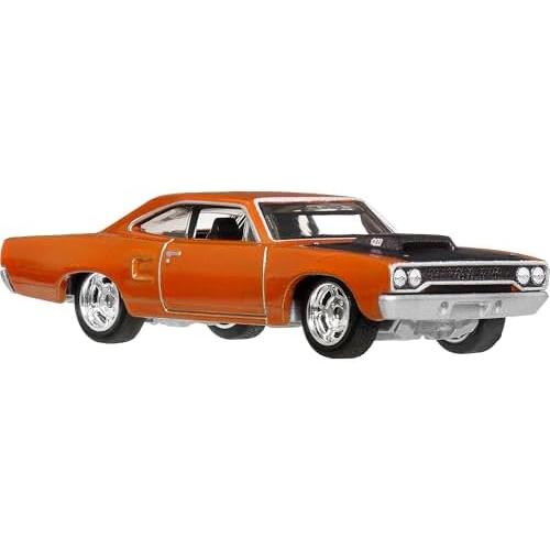 Hot Wheels Fast & Furious 1970 Custom Plymouth Road Runner Toy Car for 3 Year Olds, Orange, JBL87