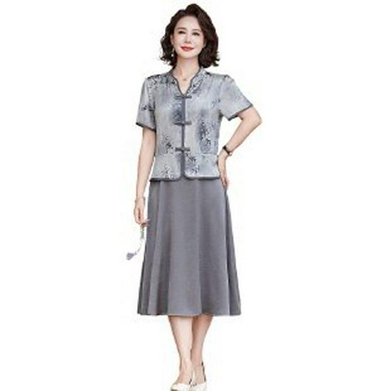 

Elegant Floral Print Summer Dress for Young Mothers - Slimming Elastic Waist, 2026 Style 3XL