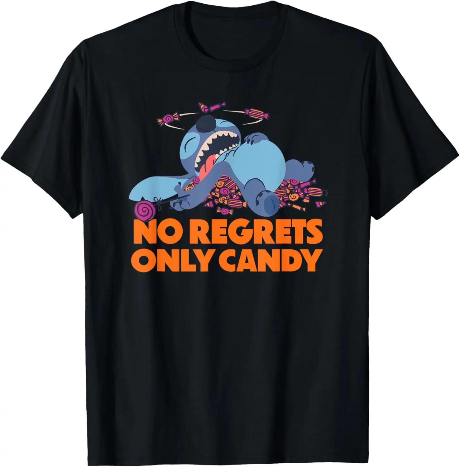 Hot Fashion Casual Amazon Essentials Stitch Halloween No Regrets Only Candy T-Shirt S-4XL Summer XXXL