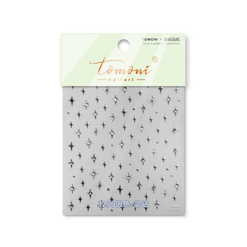 Bronzing Nails Sticker Ice Transparent Star Back Adhesive Nail Art Stickers Cool Five-pointed Star Manicure Decoration 3D Decals