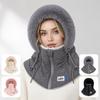 Faux Fur Lined Hooded Neck Warmer Warm Integrated Face Mask New Full Face Balaclava  Winter