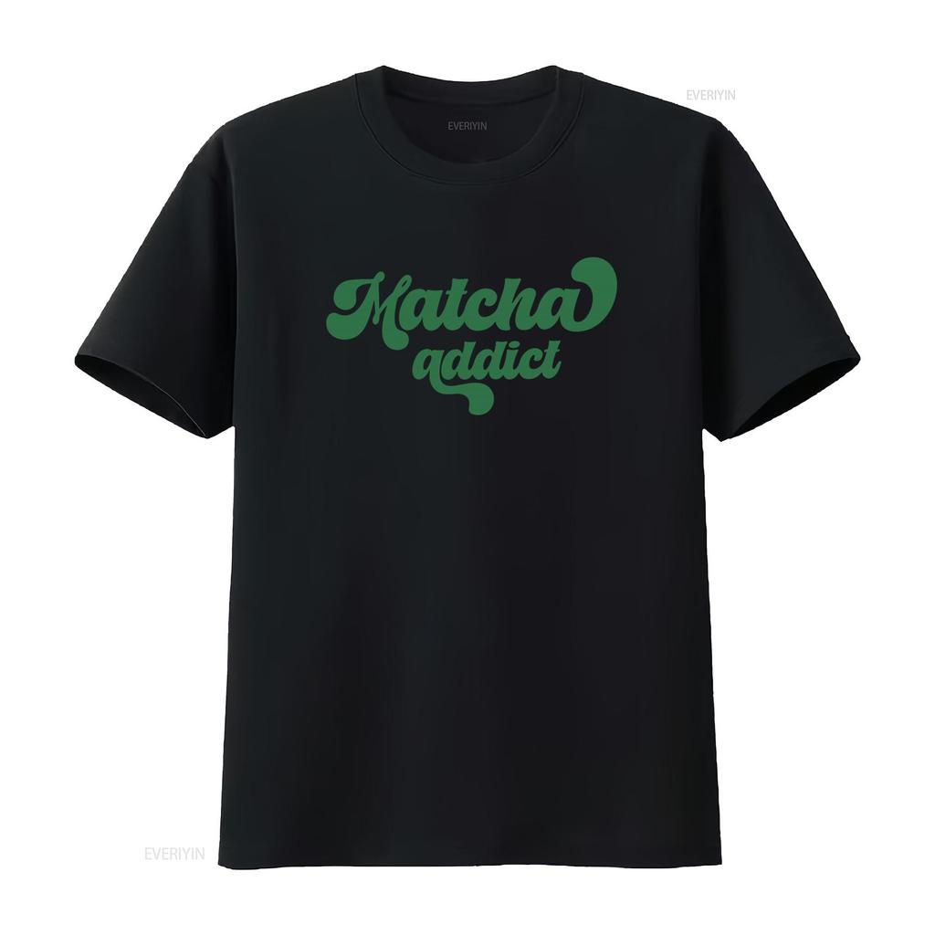 Retro Matcha Addict Lover T Shirt Green Tea Latte Iced Drink Trendy Aesthetic for Baristas vintage Washed Soft Stylish
