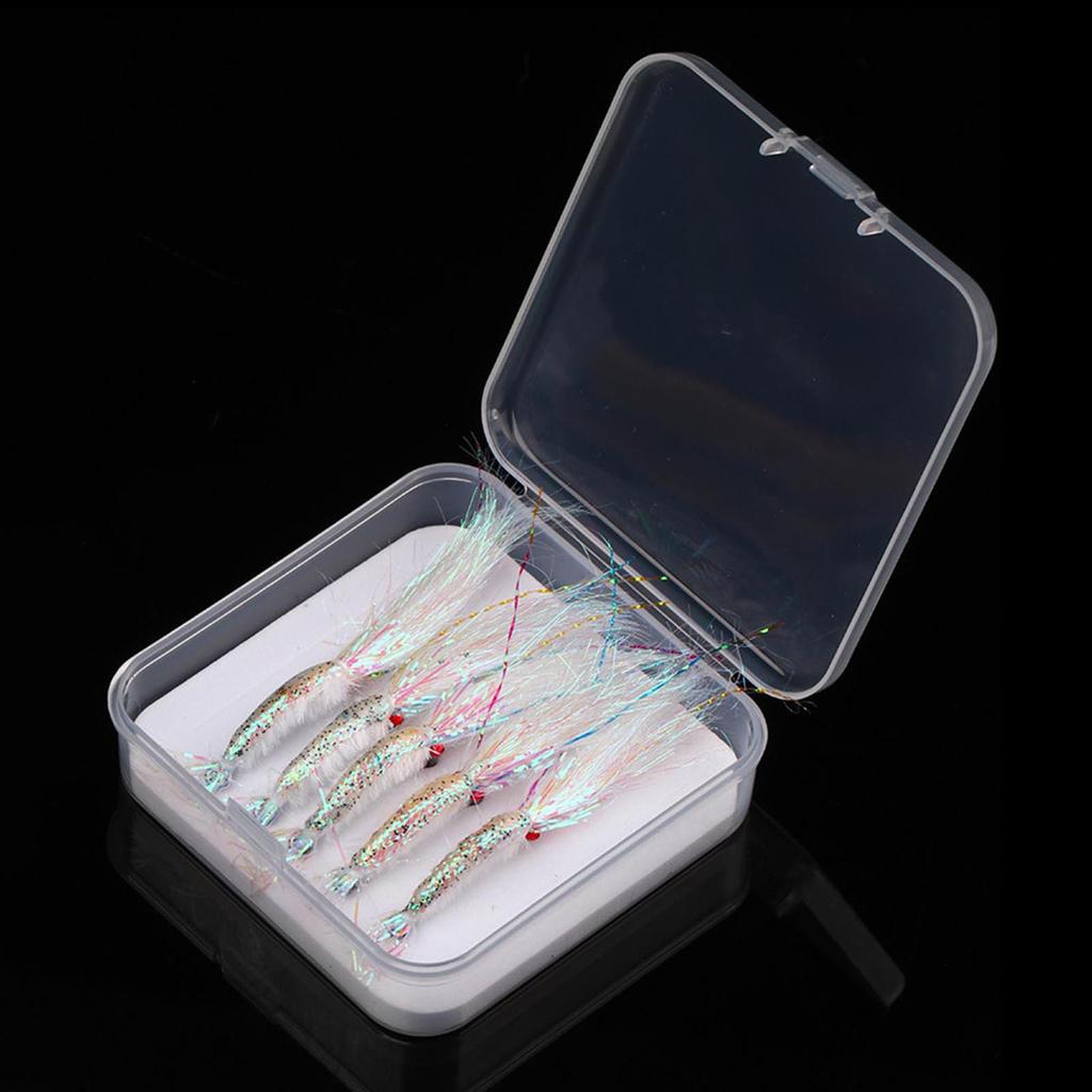 5pcs Shrimp Lure Set Imitation Bait for Bass Fishing Night Glow Shrimp Soft Plastic