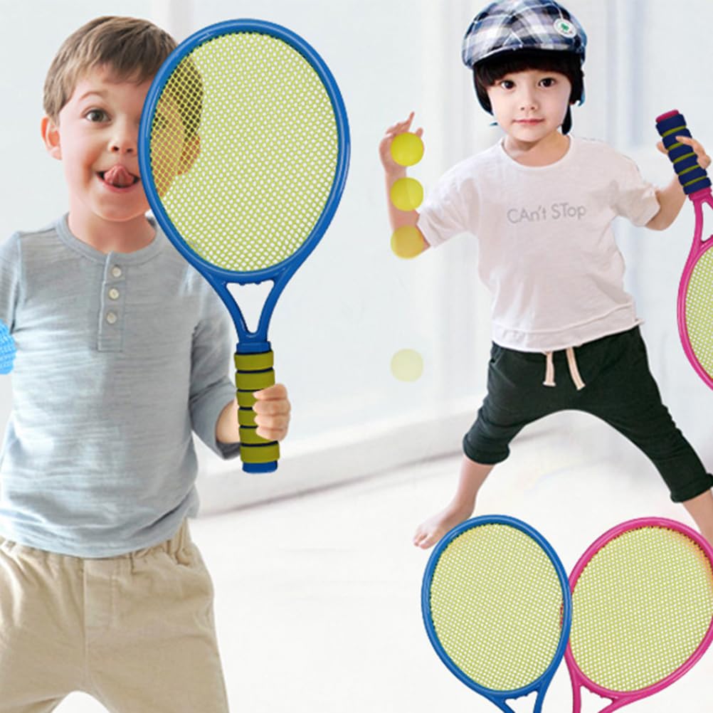 LIOOBO Tennisschläger Kunststoffschläger für Beinhaltet Tennisschläger und Ball Zufälliges Set, Kinder, Leichtgewicht, Eltern-Kind-Spiel, (Netzschläger, Farbe)