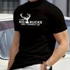 Deer Antler Print T-Shirt,Lightweight T-Shirt Breathable Cool, Comfortable Wear